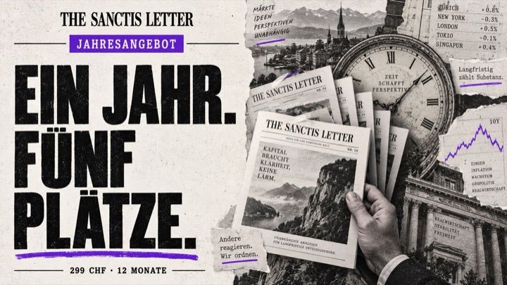 The Sanctis Letter, Jahresangebot: ein Jahr, fünf Plätze, 299 Franken für zwölf Monate.